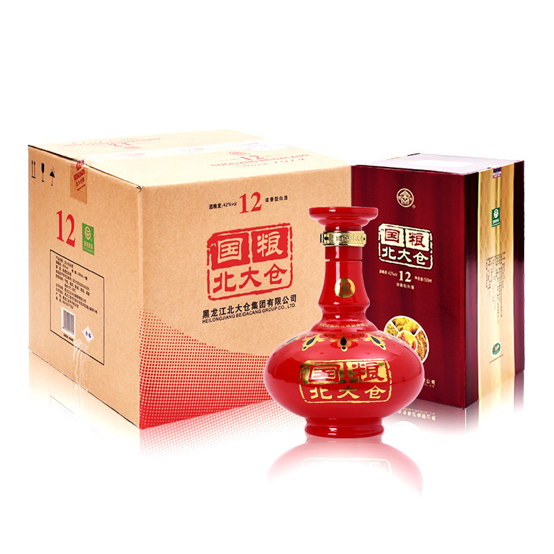 北大仓酒国粮12白酒东北酒42度500ml 红酒北大仓白酒