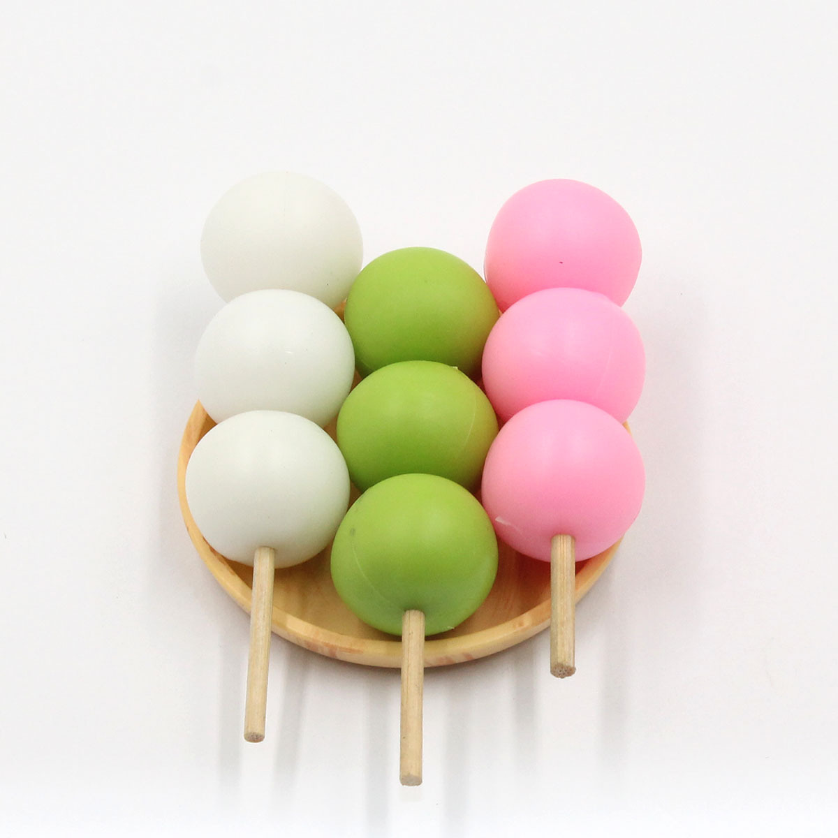 日式仿真年糕 三色蔬菜丸子摆件 关东煮串串厂家批发