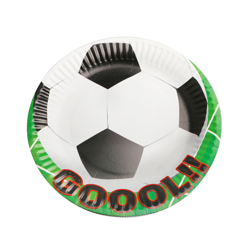 世界杯足球儿童生日派对套装卡通蛋糕一次性纸杯纸盘纸巾糖果盒