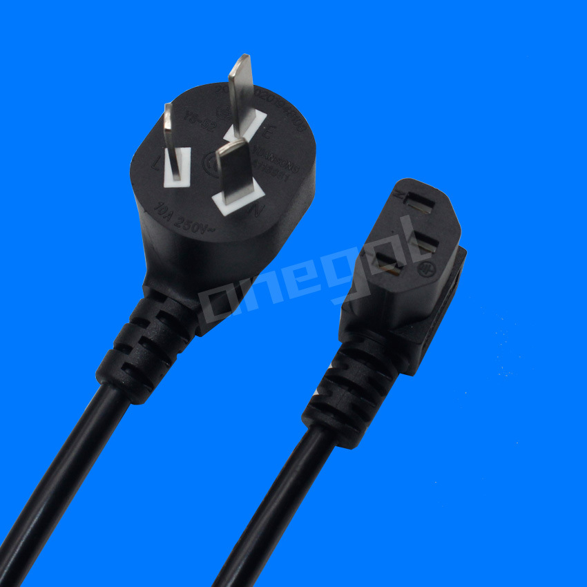 国标电源线插头 国标三插 90度弯头品字尾 16a国标插头 电源插头