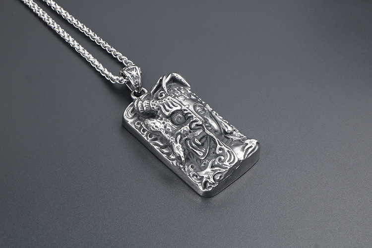 朋克饰品个性双面佛牌项链朋克男女士潮项饰配饰毛衣链挂饰 sp793