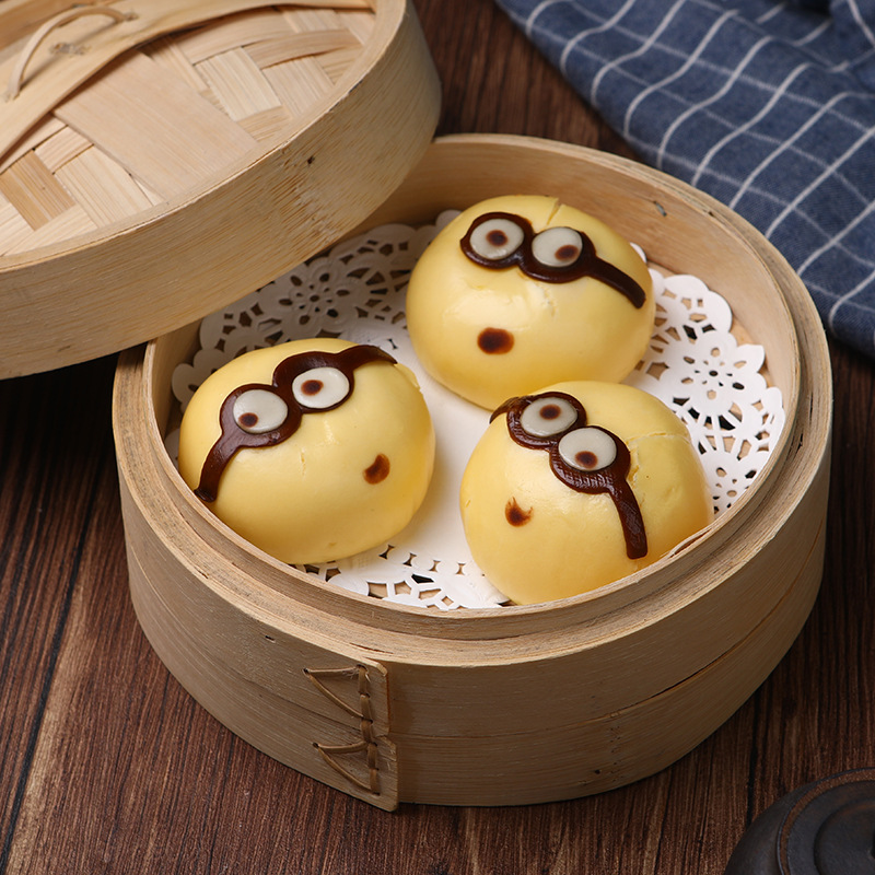厂家直销奶黄小黄包儿童动物卡通包速冻包子早餐面点6个装8包包邮