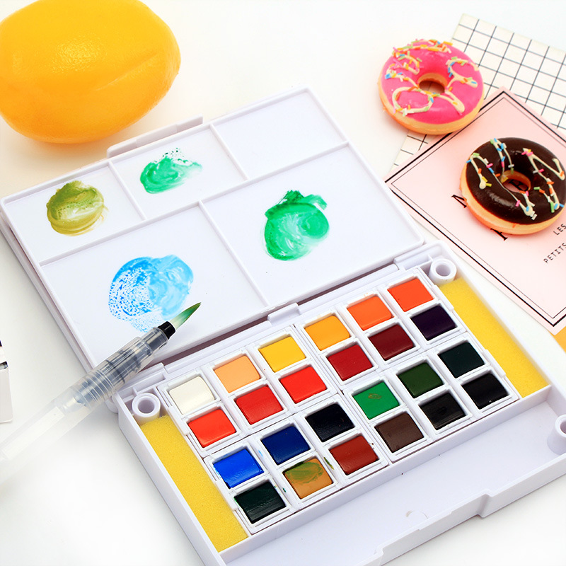 厂家现货 秀普固体水彩颜料美术绘画水彩颜料固体水彩