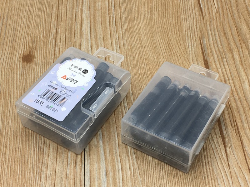 【15支盒装钢笔墨囊】奥德美可替换式墨囊钢笔专用墨水囊可擦蓝