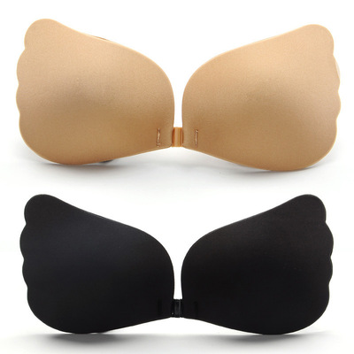 生物胶硅胶聚拢无钢圈隐形内衣无痕羽翼加厚透气聚拢婚纱隐形文胸