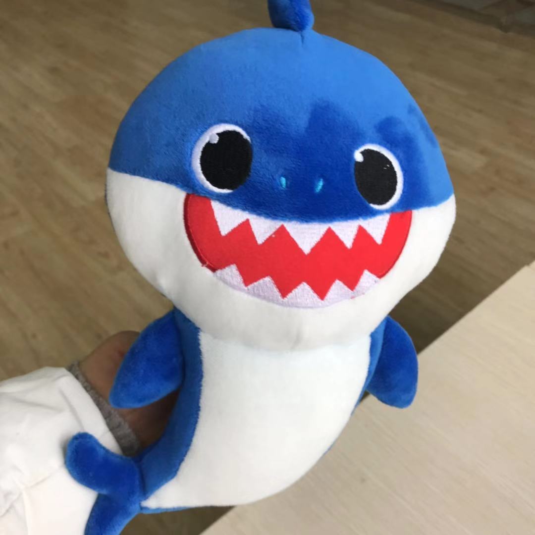 厂家直销儿童益智baby shark鲨鱼宝宝 唱歌发光电动音乐毛绒玩具