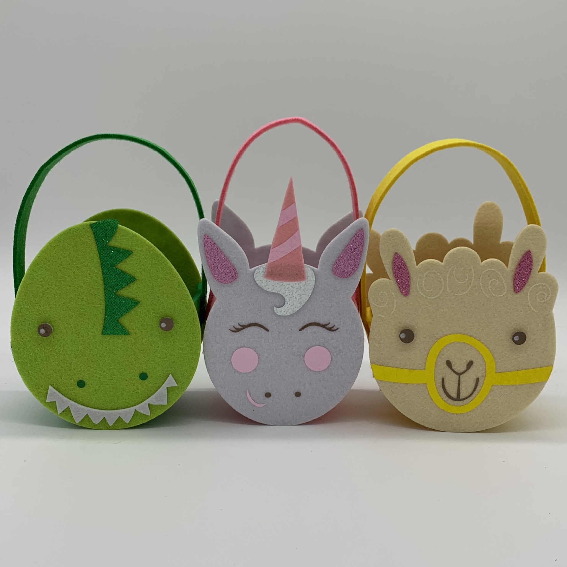 纺布毛毡布布袋 工艺品手提毛毡花篮定制 复活节毛毡手提篮