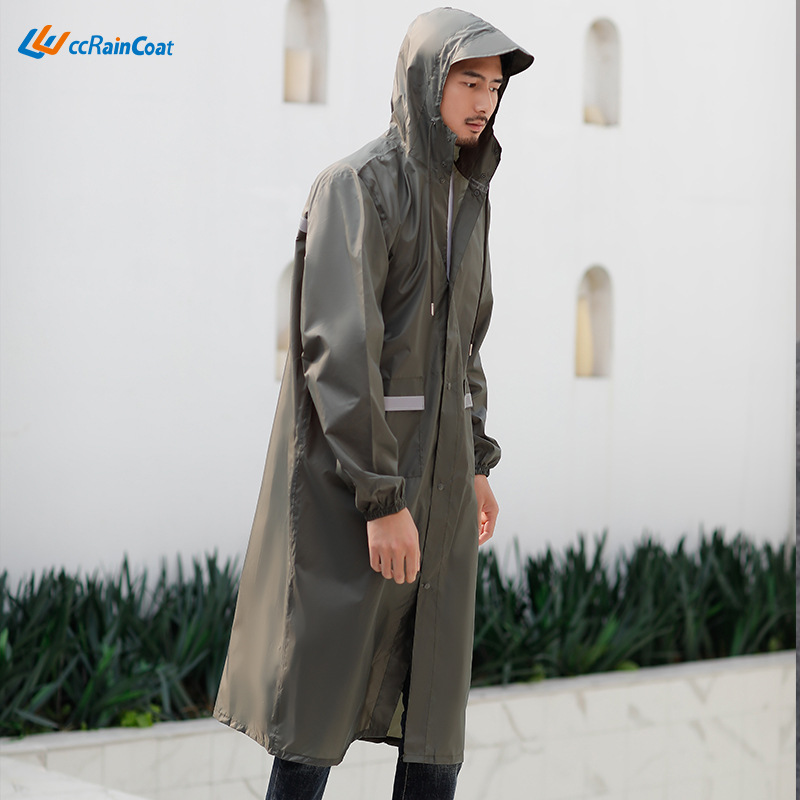 Outdoor Raincoat Polyester Reflective Riding Men's and Women's Adult Electric Car Windproof Poncho Travel Brim Bicycle Rain Gear