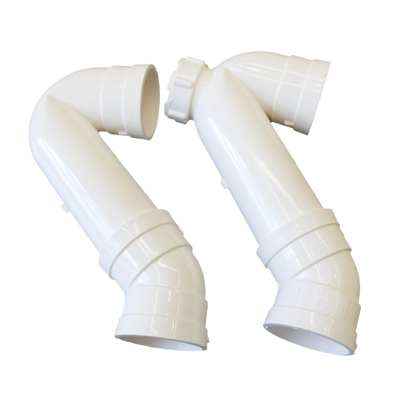 pvc有口/无口 加长型p弯存水弯 排水管防臭p弯头带检查dn50塑胶