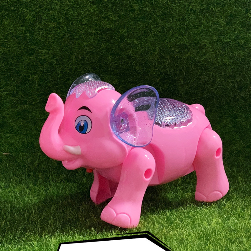 抖音快手网红产品6632a牵绳大象 发光地摊热卖电动玩具走路大象