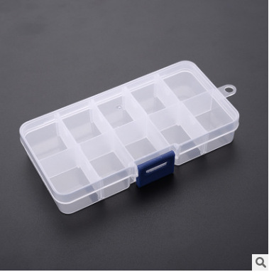 10 Grid 15 Grid 24 Grid 36 Grid Transparent Storage Box Jewelry Tool Box Plastic Parts Storage Box Factory Straight