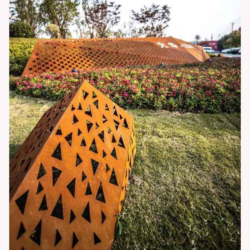 耐候钢厂家 加工09cupcrni-a耐候钢板镂空景观焊接安装表面做锈