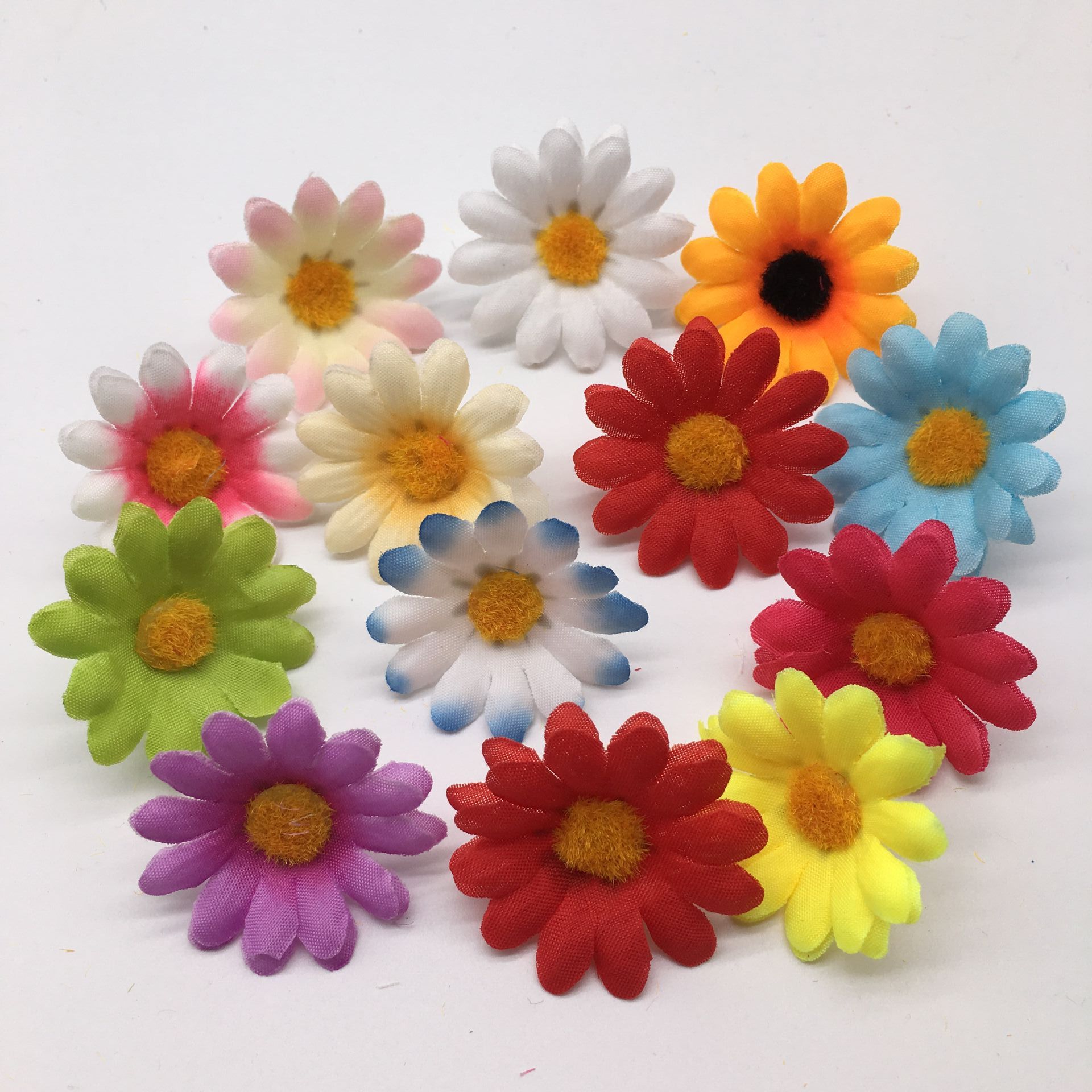 仿真绢布小太阳花 小菊花花头花环材料装饰diy礼品盒头饰假花现货