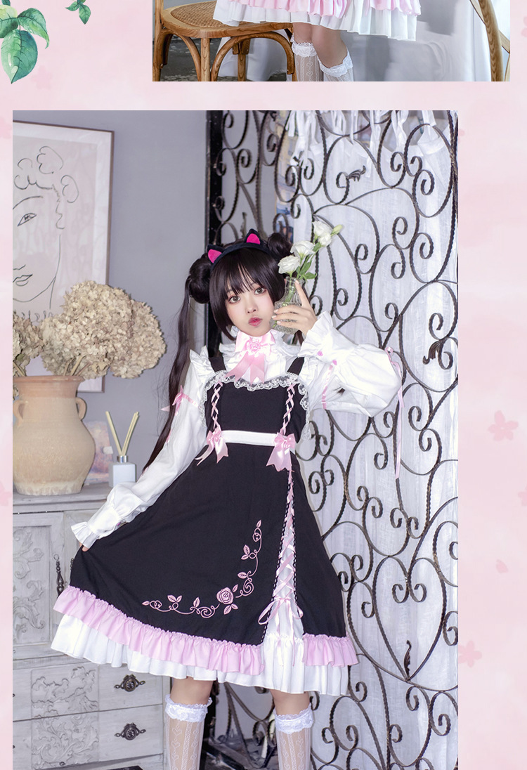 lolita裙 《蔷薇恋人》 刺绣洋装 lo裙 大码 jsk