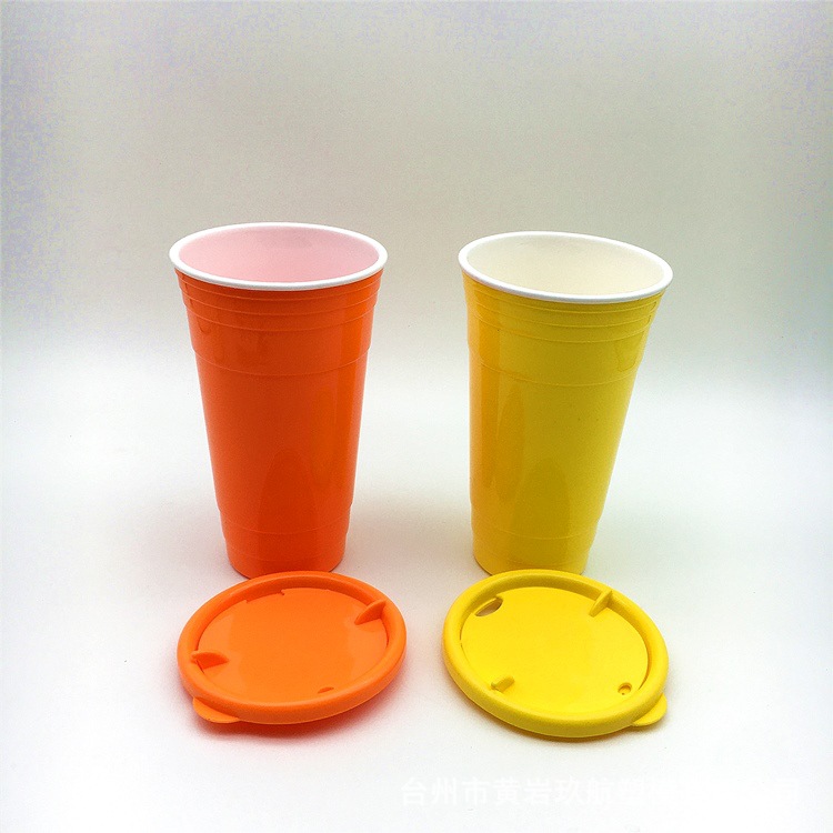塑料杯-双层带盖pp杯塑料咖啡杯防漏水杯-塑料杯尽在阿里巴巴-台州市