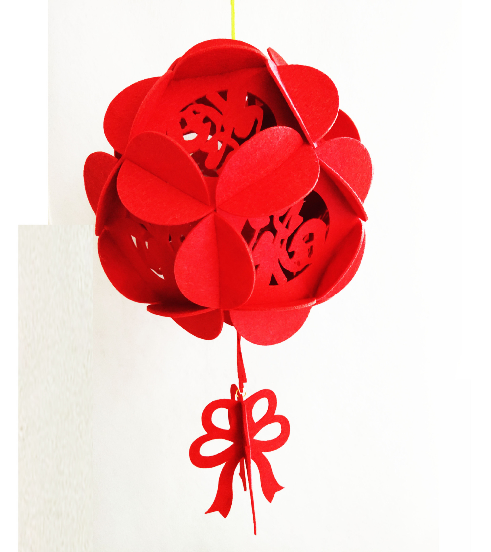 厂家定制批发创意中国风乔迁福字绣球无纺布挂饰装饰幼儿园挂件