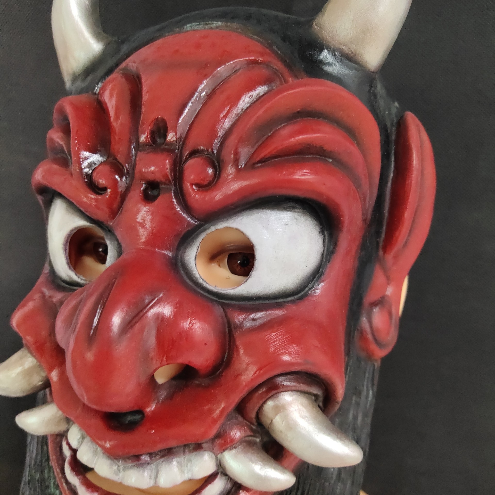 般若面具cos阴阳师 万圣节恐怖日本鬼首脸 能剧面罩乳胶般若面具