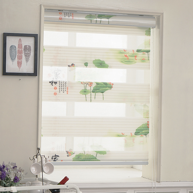 New Venetian Blind Large Seven Pleated Printing Room Darkening Roller Shade Punch-Free Restaurant Bathroom Kitchen Bay Window Available Wholesale