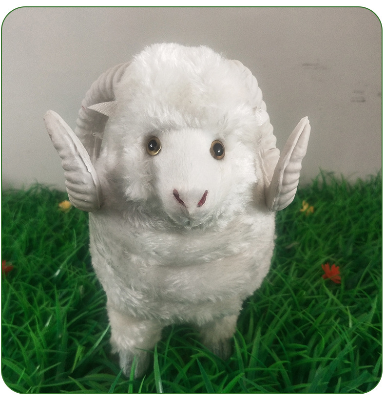 仿真羊 仿真小绵羊模型 皮毛动物车载摆件毛绒玩具仿真绵羊模型