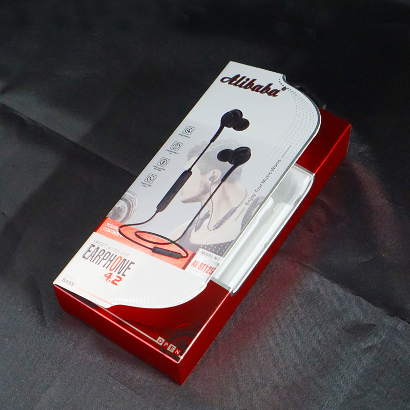外贸英文款 定做耳机包装盒 高档有线蓝牙耳机包装运动耳机纸盒