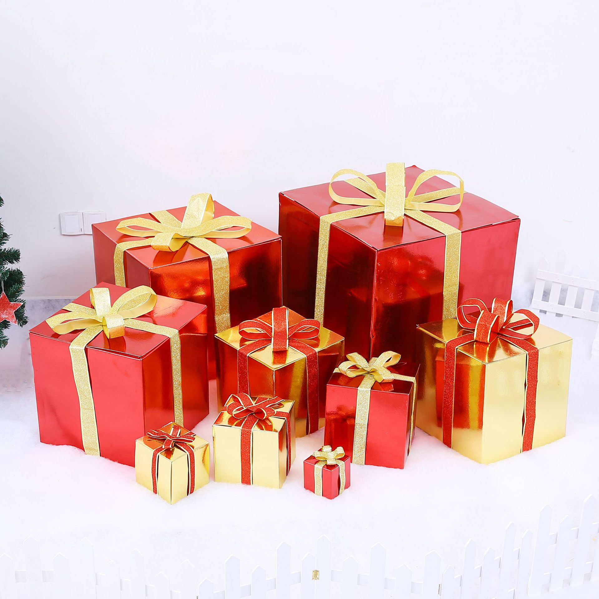 节日活动装饰礼盒装饰品商场场景布置美陈礼品堆头橱窗装饰礼品盒