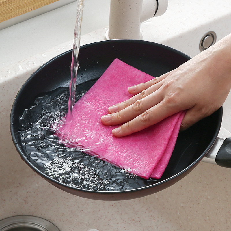 d洗碗布抹布巾家务清洁吸水不易沾油掉毛厨房椰壳家用去擦桌子