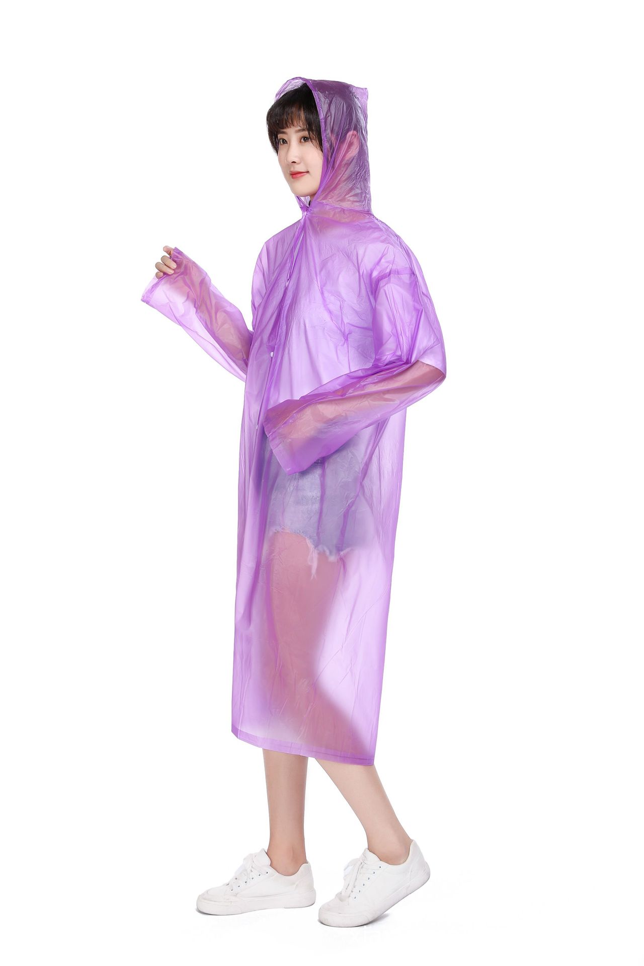 xietaiping磨砂雨衣-透明环保pvc雨衣-th-1088磨砂压纹雨衣