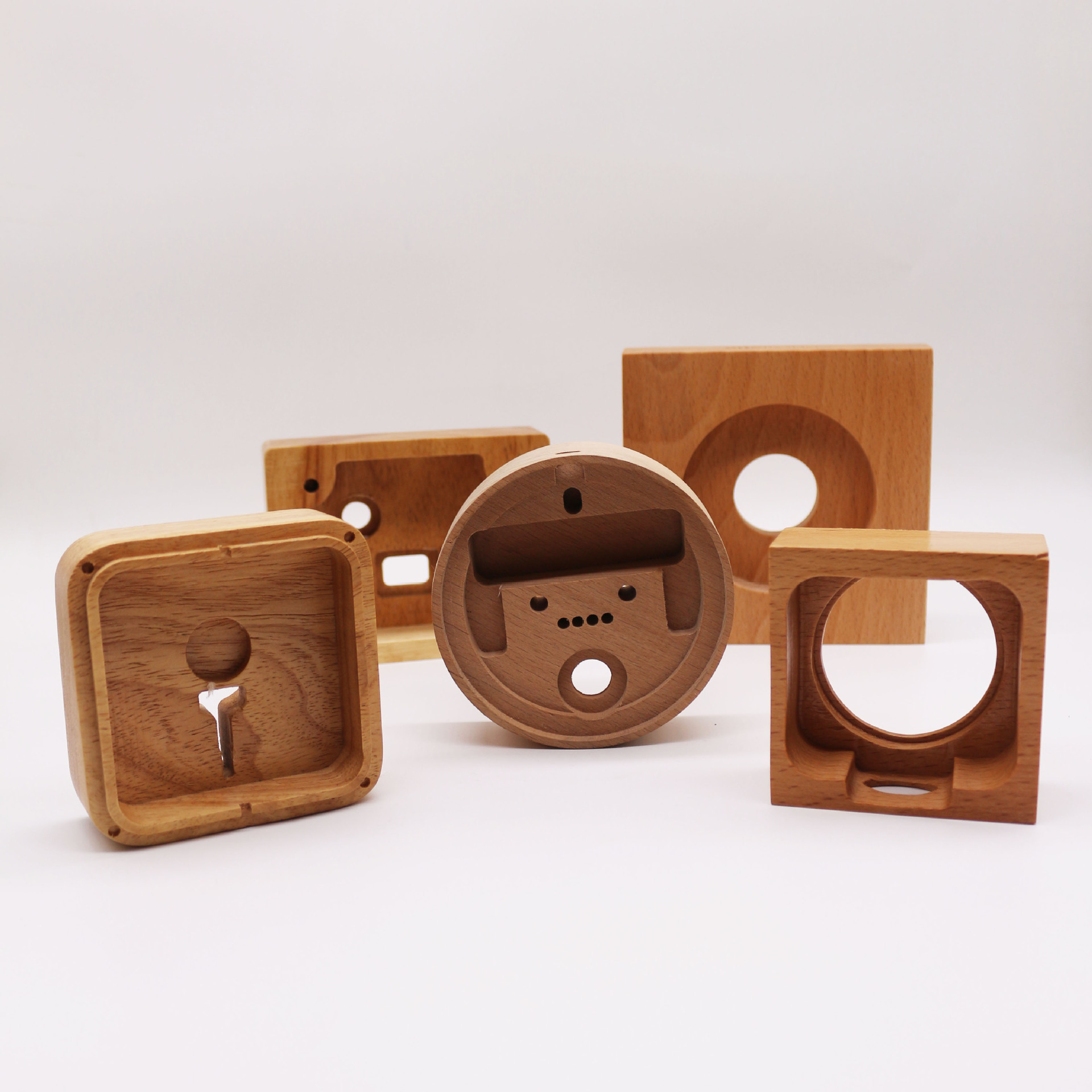 创意底座沙漏diy时钟木制工艺品木质挂钟定制logo木配件木外壳