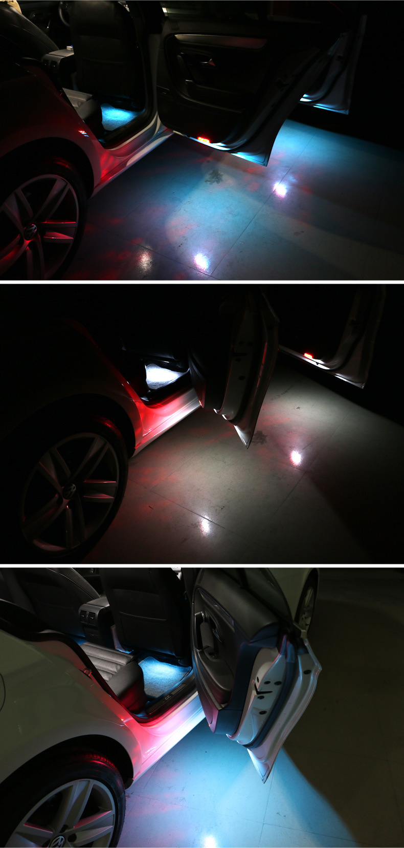 适用于大众速腾迈腾cc高尔夫67夏朗途观gti尚酷双色led门灯总成