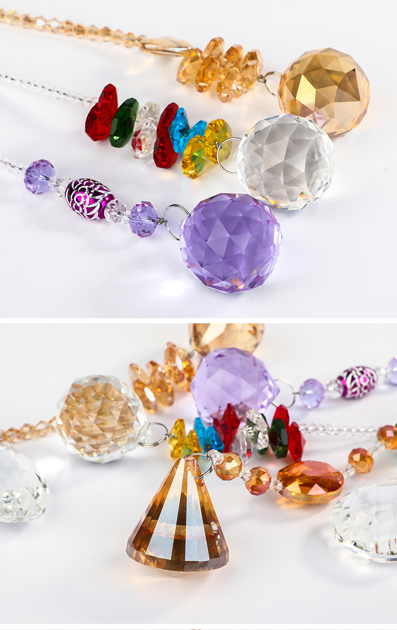 k9水晶灯饰球八角球挂件彩色珠挂饰diy水晶工艺品饰品挂坠珠帘