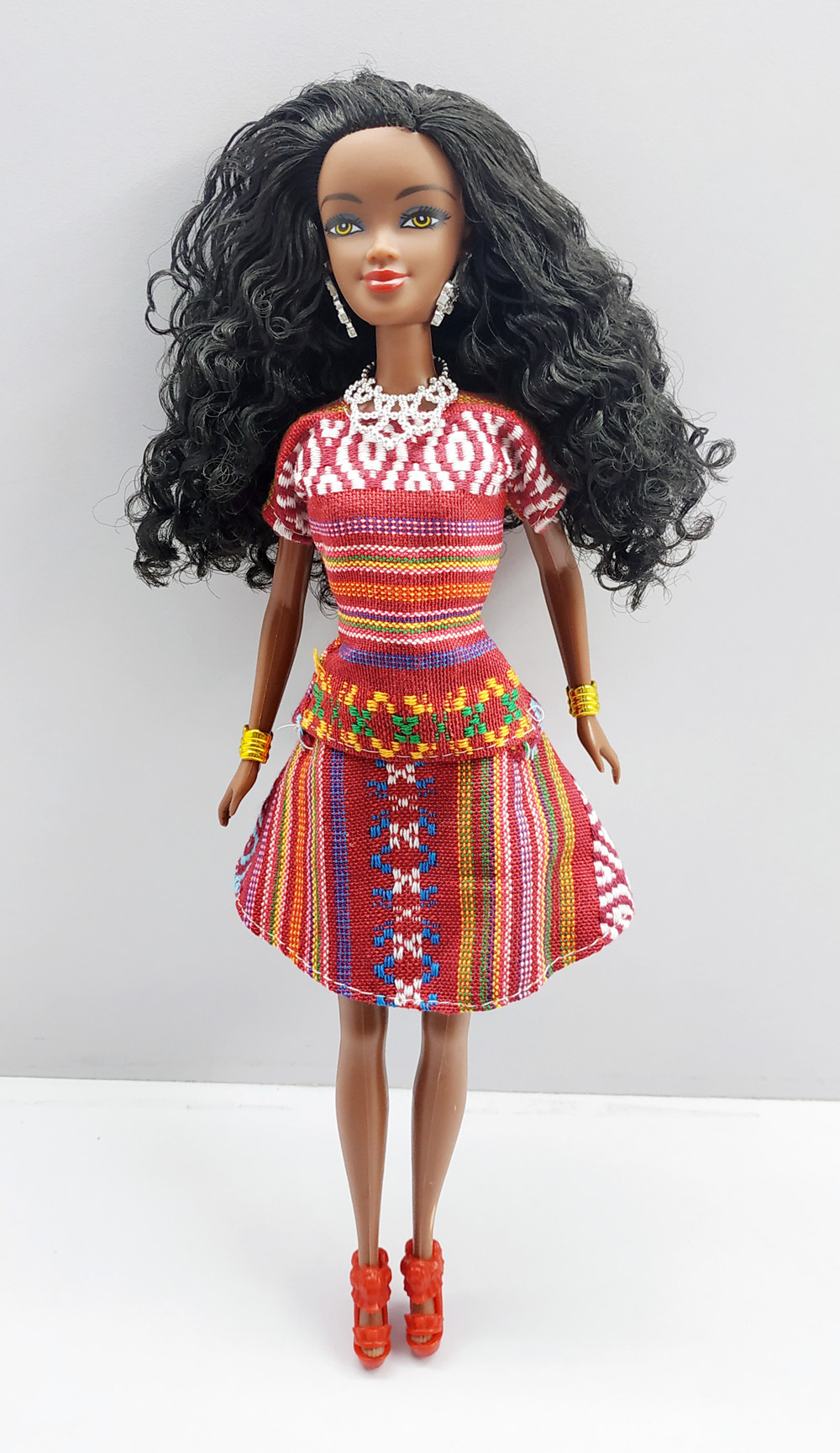 环保非洲黑人娃娃黑皮肤公仔非洲女孩巴比娃娃礼物 african doll