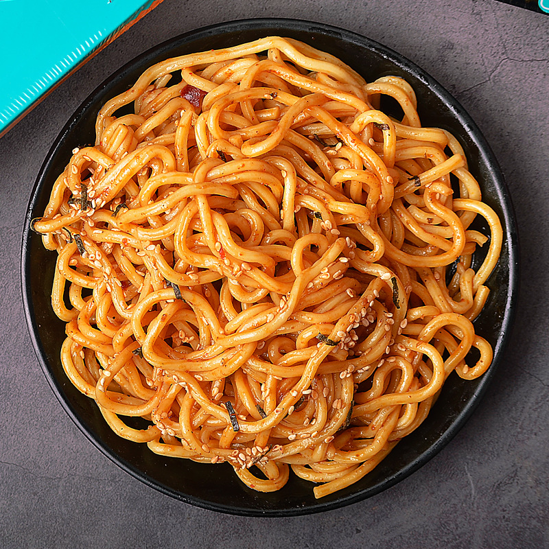 曹操饿了网红拌面249g免泡即食拌面速食方便面牛肉味火鸡面泡面