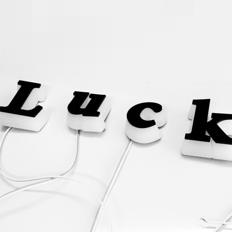 led亚克力迷你发光字制作店铺广告招牌户外树脂不锈钢拉丝发光字