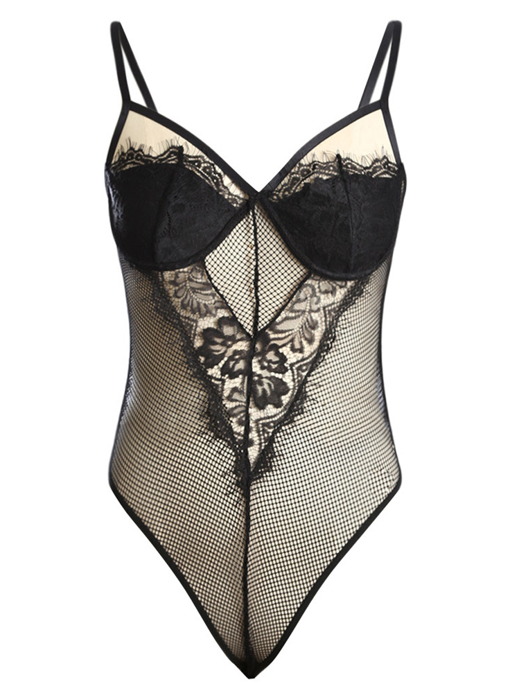 新款抹胸吊带连体衣蕾丝花纹性感情趣睡衣内搭诱惑打底衫厂家直销