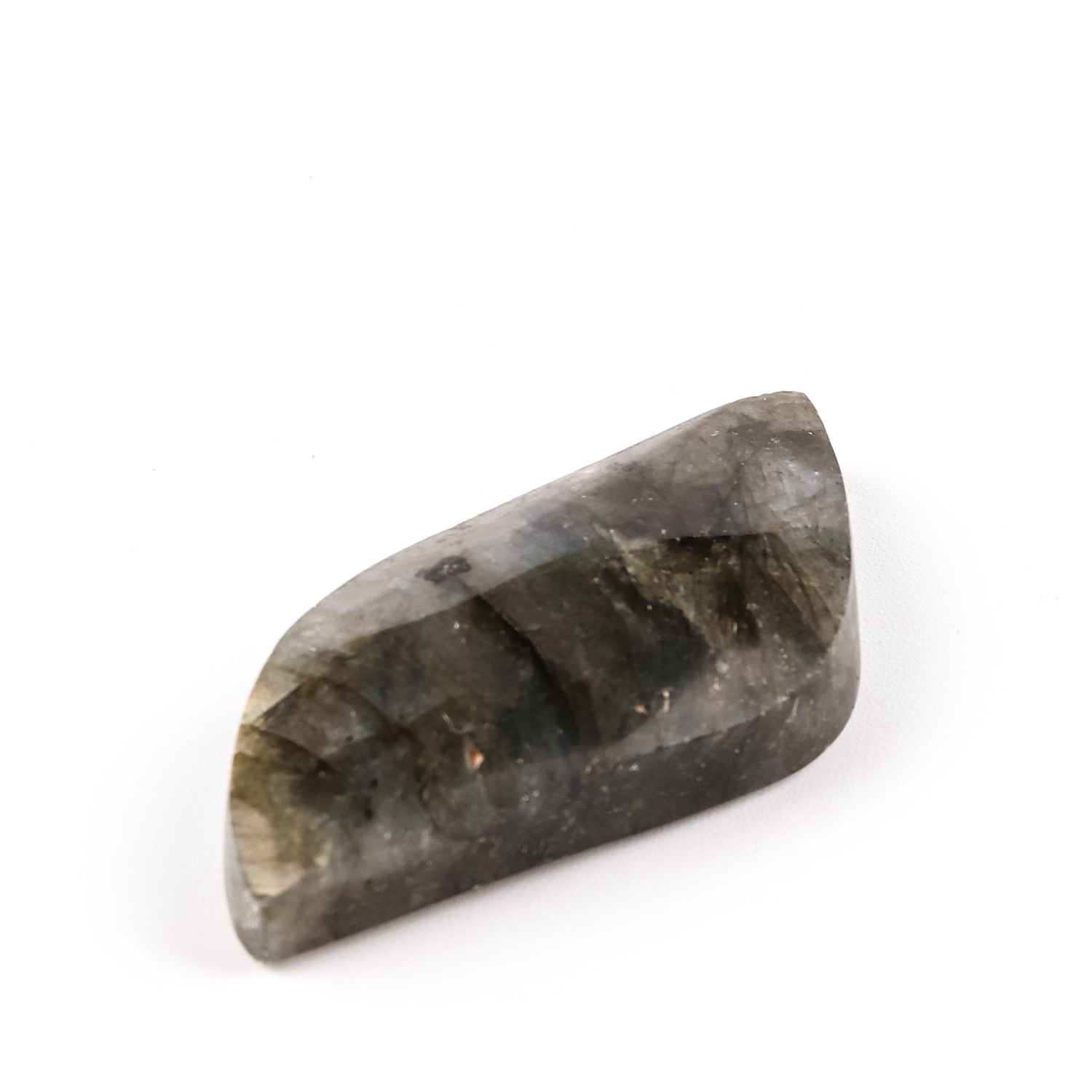 天然闪光石 不规则形状拉长石戒面 半弧形介面diy宝石半成品配件