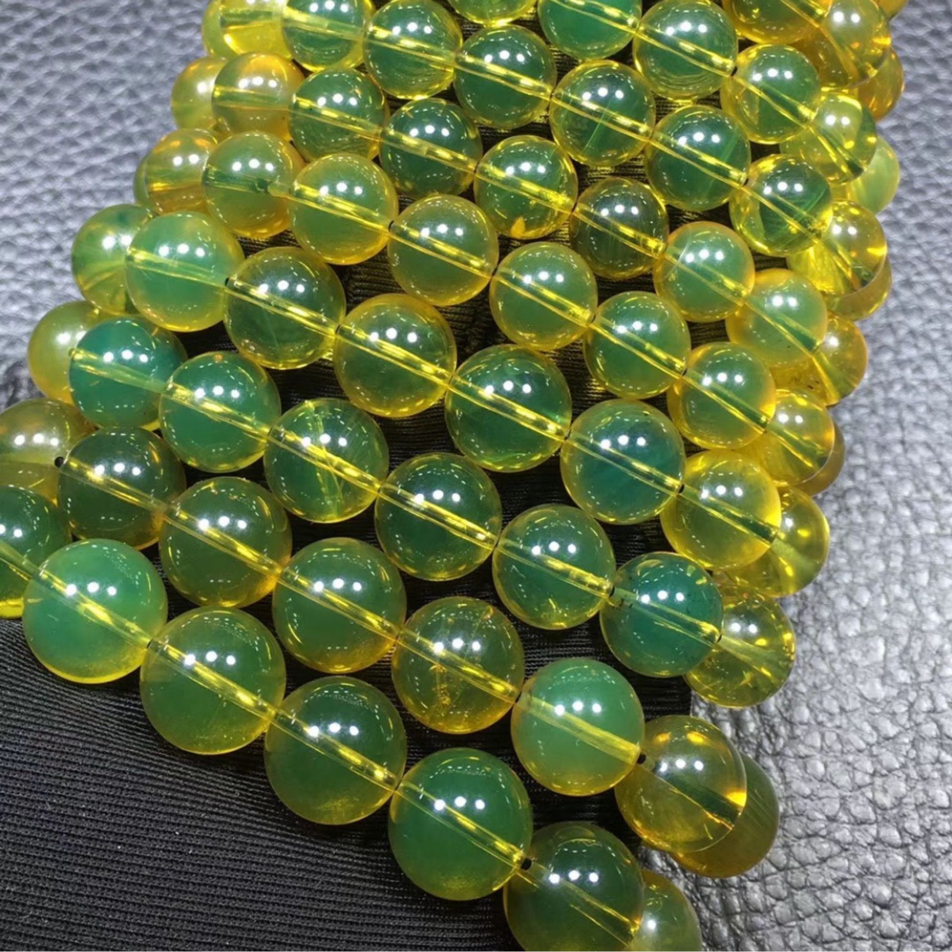 墨西哥天然蜜蜡蓝珀单圈手串 10-14mm圆珠手串 蓝珀手串批发