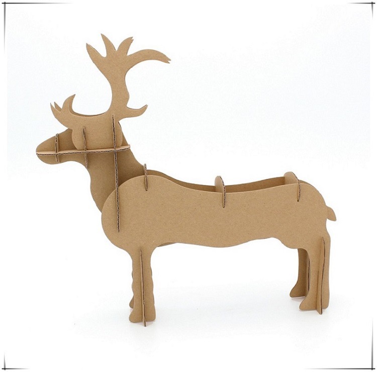 跨境热销 创意动物整理收纳盒3d瓦楞纸立体拼图 环保摆件厂家定制