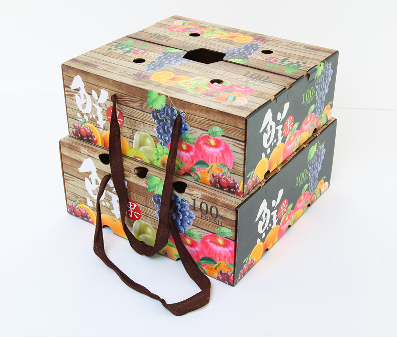 厂家直销瓦楞纸盒水果包装盒手提纸盒高端折叠手提纸盒礼品盒批发
