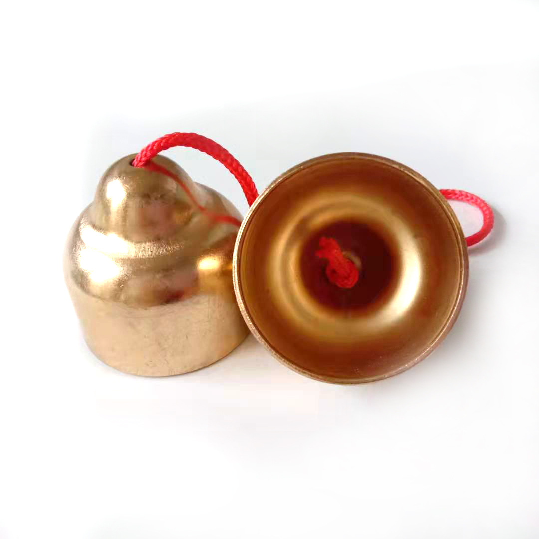 厂家直供奥尔夫打击乐器 大号碰钟 红绳碰钟 碰铃 舞蹈道具