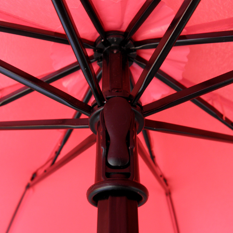 红伞结婚8骨创意阿波罗伞折叠晴雨伞拱形荷叶边包边新娘伞三折伞