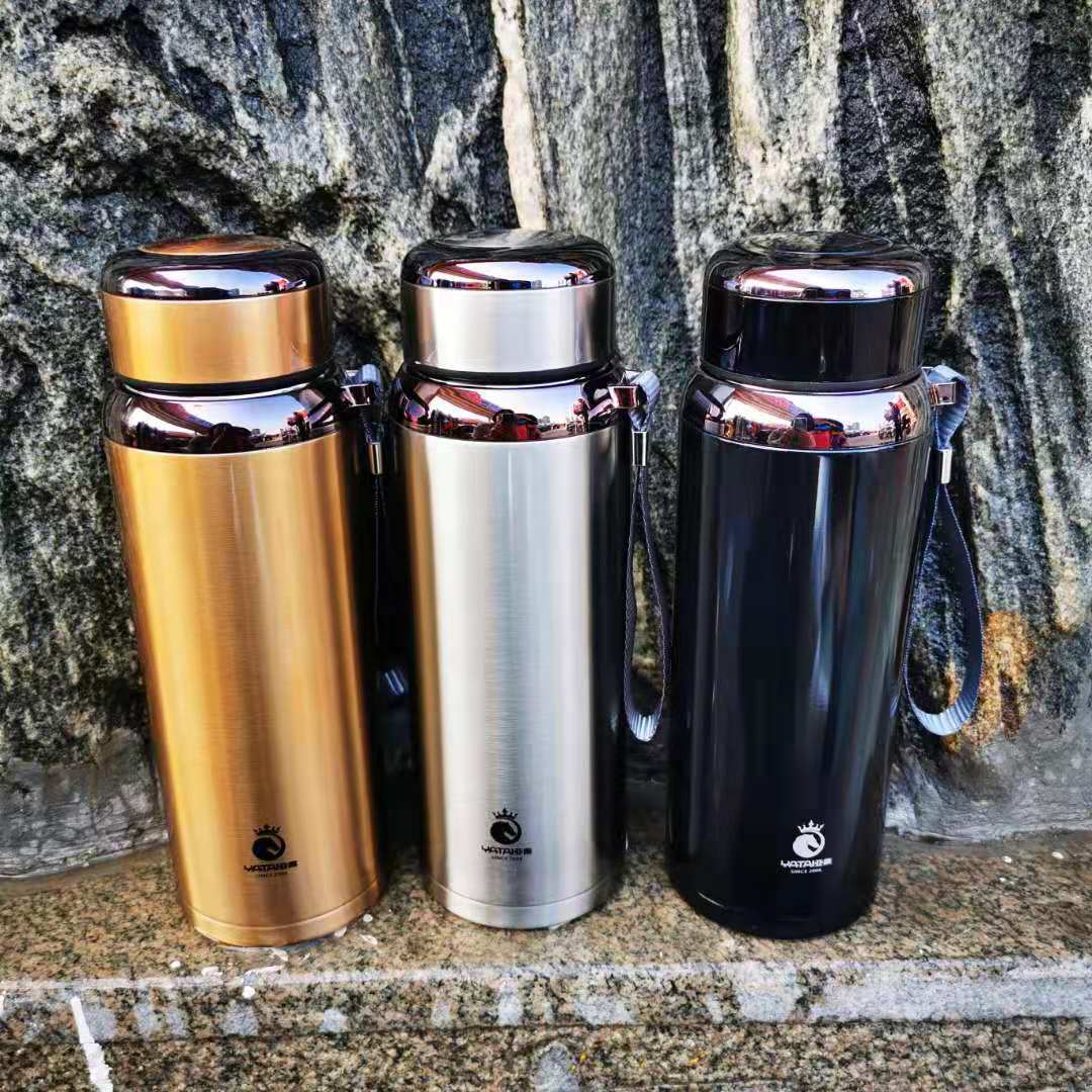 亚泰不锈钢真空提绳保温杯学生成人车载便携大容量户外运动水壶