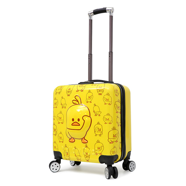 3d可爱小黄鸭大眼萌儿童拉杆箱卡通万向轮儿童登机箱支持印制logo