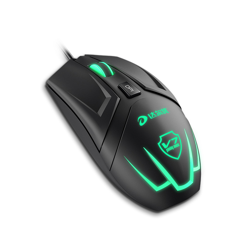 达尔优v7发光有线游戏鼠标 台式电脑家用办公专业网吧cf加重鼠标