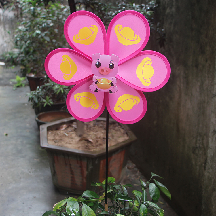 东莞市东城海华风车2019新款动物造型吉祥物家庭摆件风车工厂批发