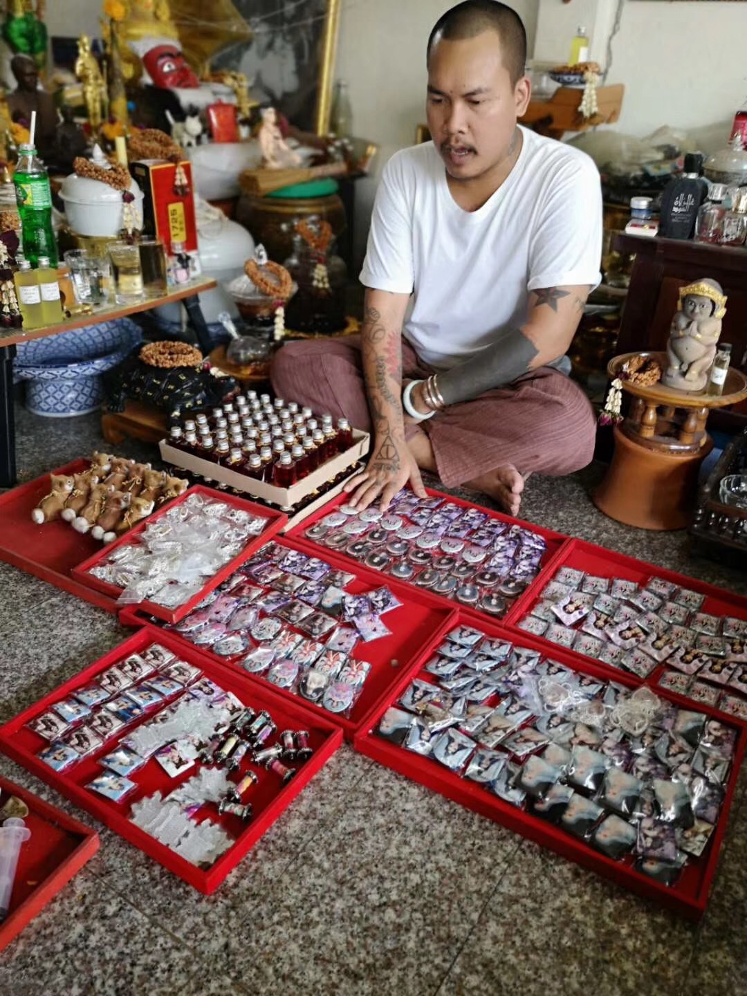 泰国原庙佛牌 阿赞公圣水桃心手链 提升魅力人缘爱情财运纯银手链