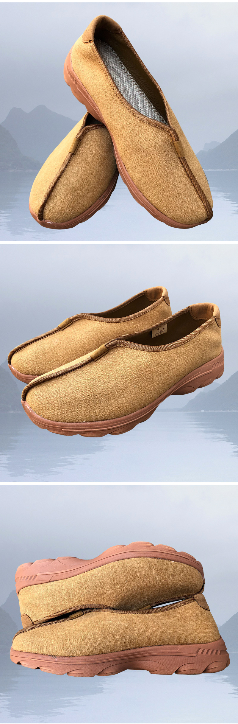 了尘牌19款四季舒适软底加厚底棉麻面透气轻便禅修罗汉鞋单鞋僧鞋