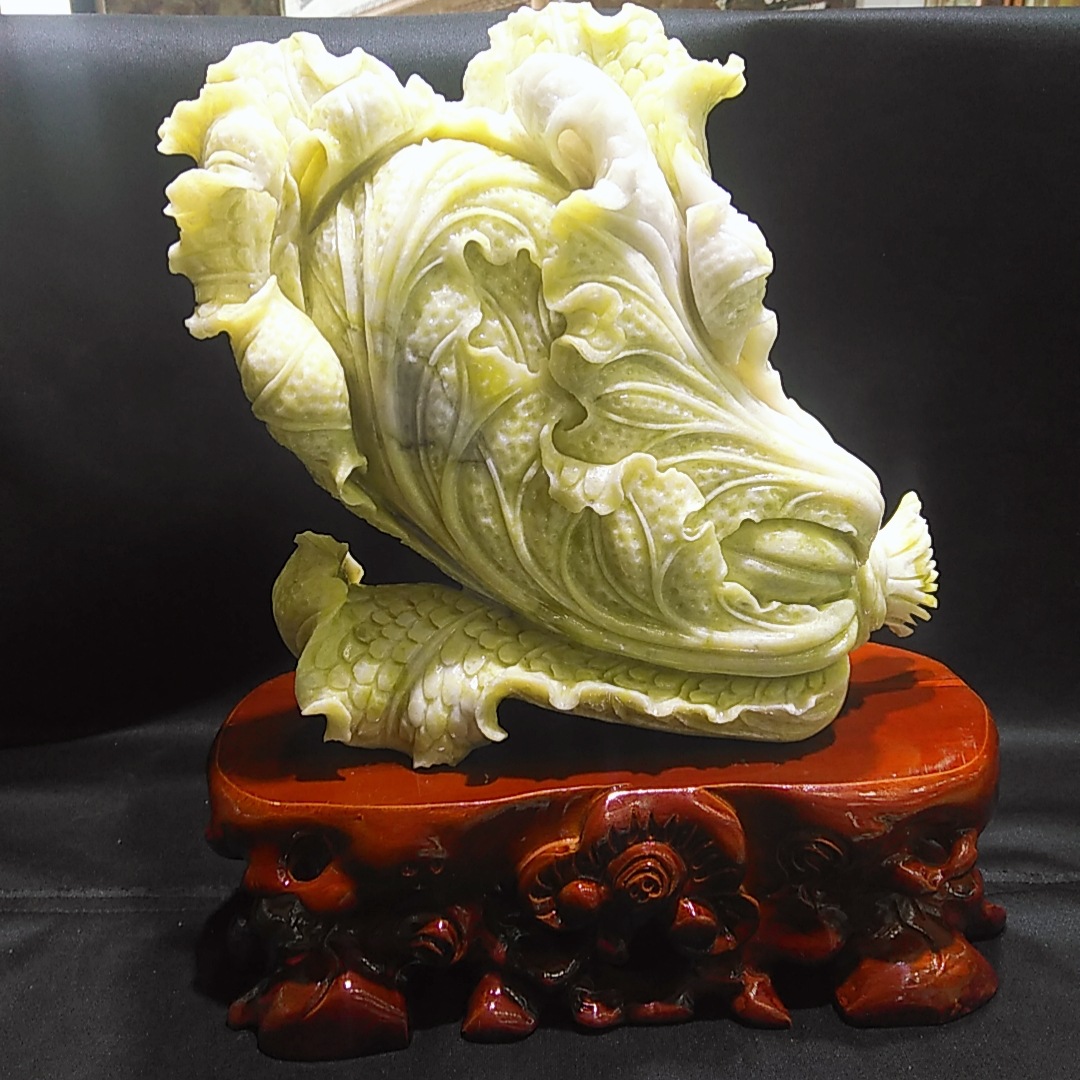 德硕玉器厂家直销玉石雕刻工艺品玉白菜摆件白菜如意家居礼品佳品