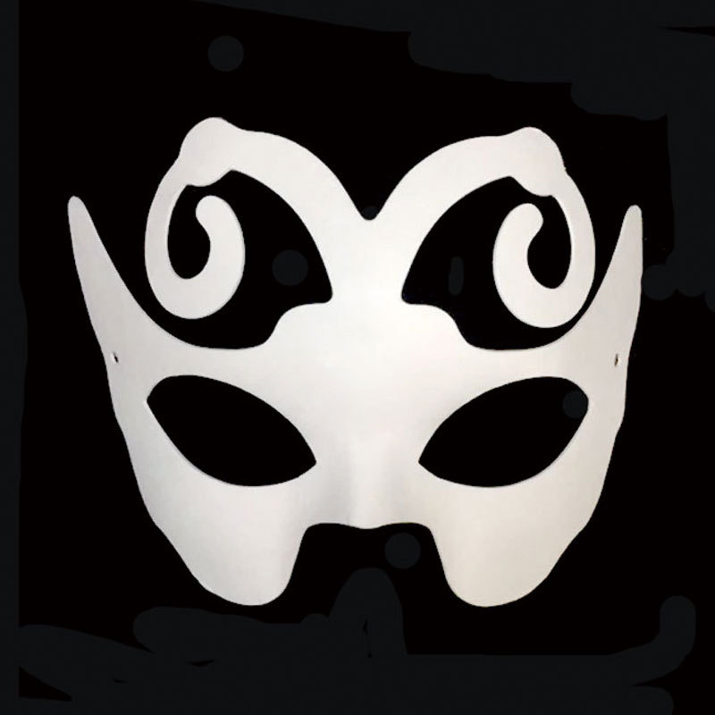 diy白色纸面具纸浆空白手绘面具幼儿园画画面具脸谱面具批发
