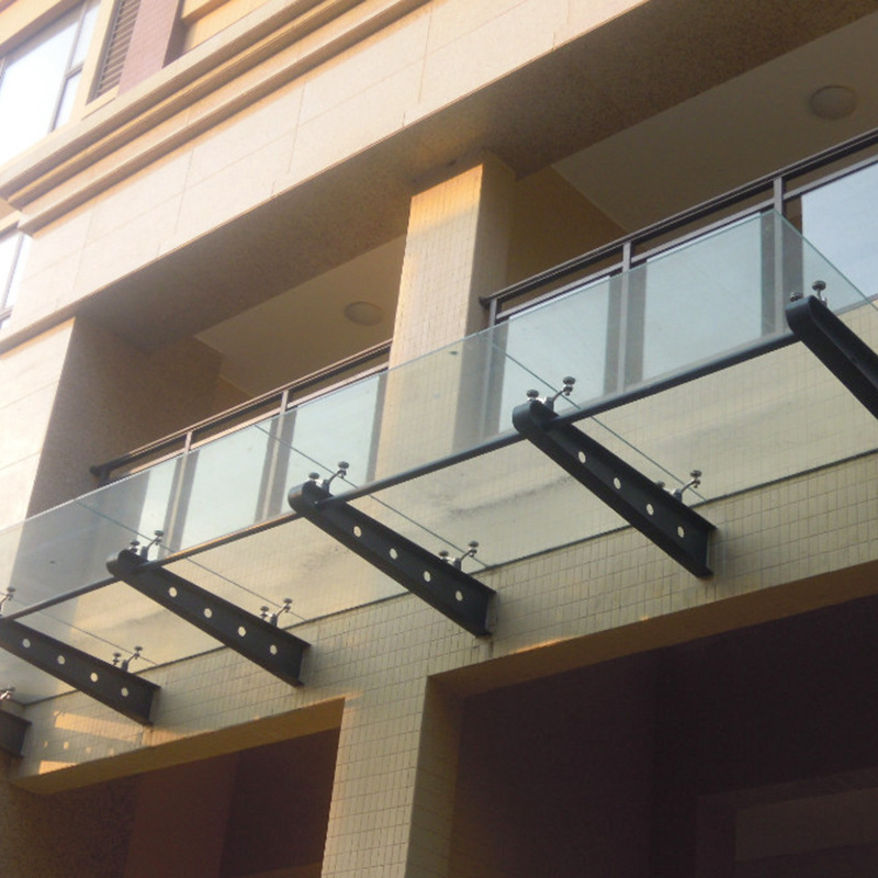 轻钢玻璃雨棚 可定制钢结构玻璃雨棚 阳光房钢化玻璃雨棚