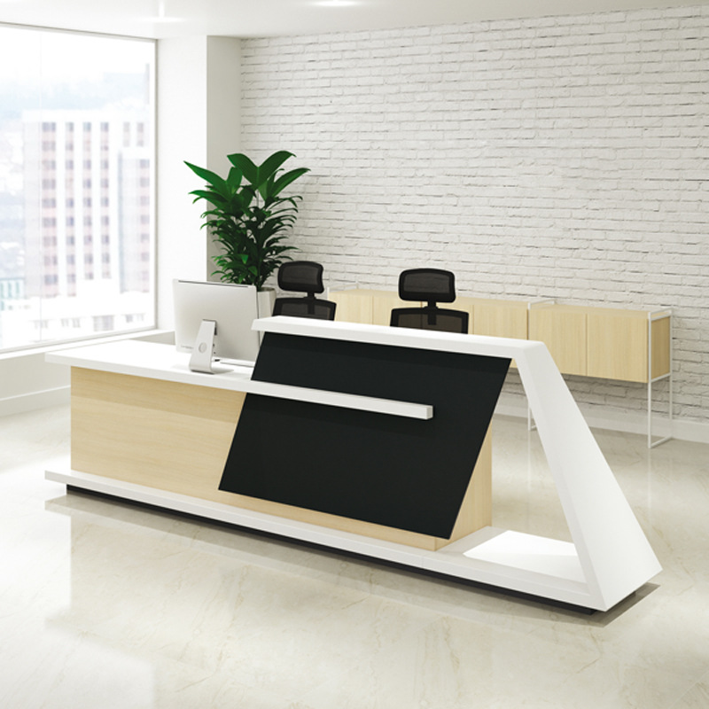 前台接待台弧形公司迎宾白色烤漆办公桌美容院收银台小型吧台